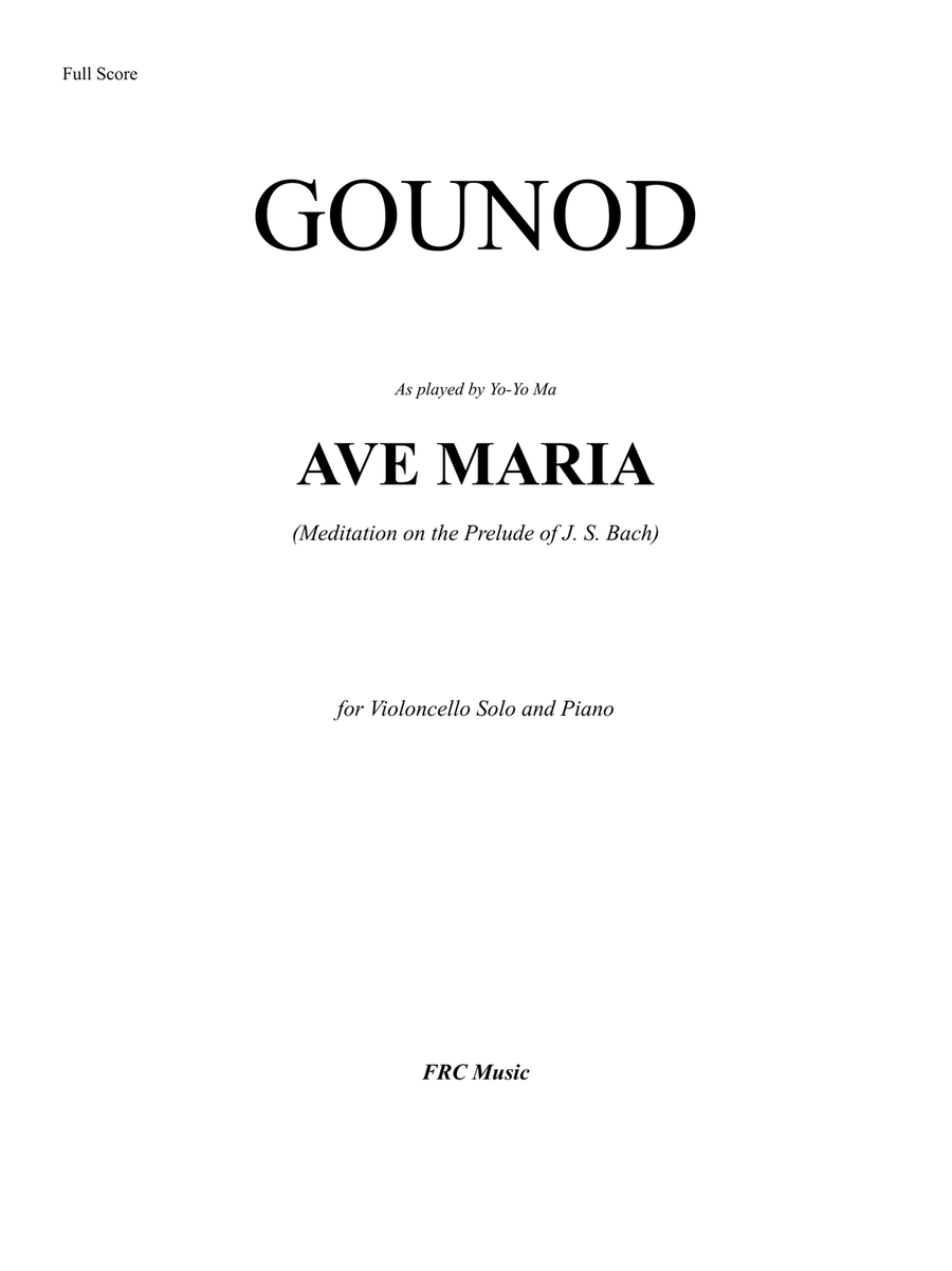 Ave Maria - Gounod (for Violoncello Solo and Piano) Piano scores gallery preview page 2