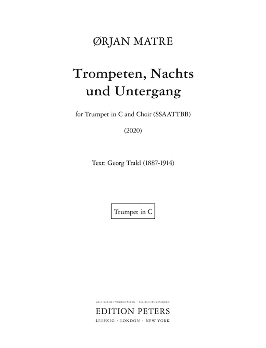 Trompeten, Nachts und Untergang Choir scores gallery preview page 1