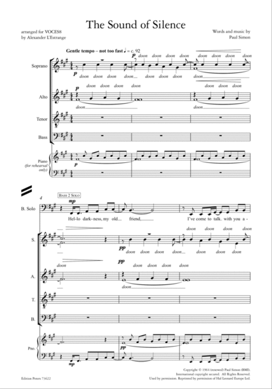 The Sound of Silence SSAATTBB scores gallery preview page 2