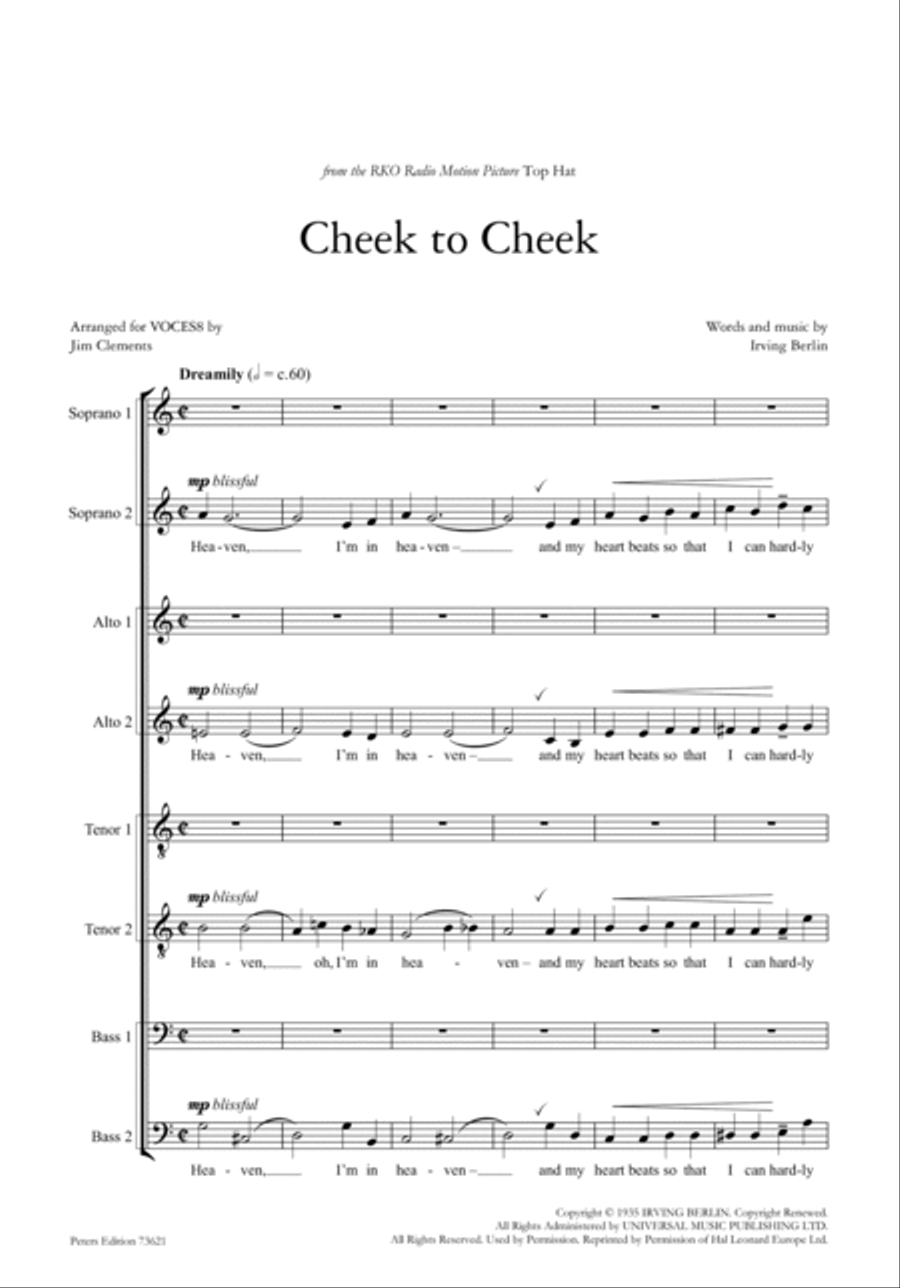 Cheek to Cheek Cheek to Cheek SSAATTBB scores gallery preview page 2