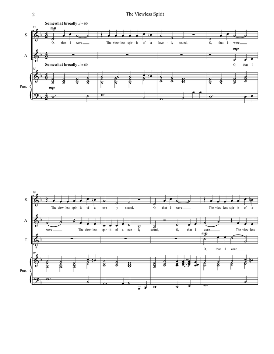 The Viewless Spirit (SATB, Piano, and Chime in A) 4-Part scores gallery preview page 3