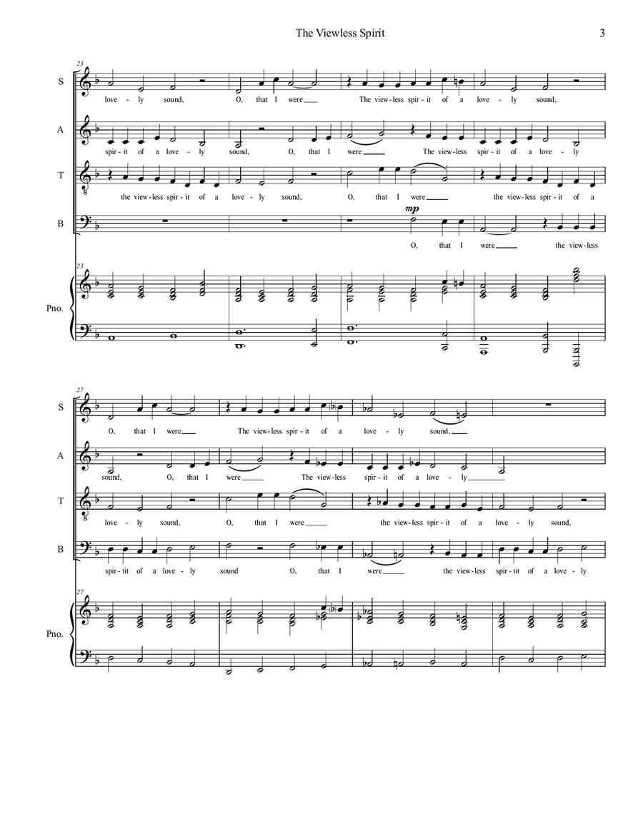 The Viewless Spirit (SATB, Piano, and Chime in A) 4-Part scores gallery preview page 4