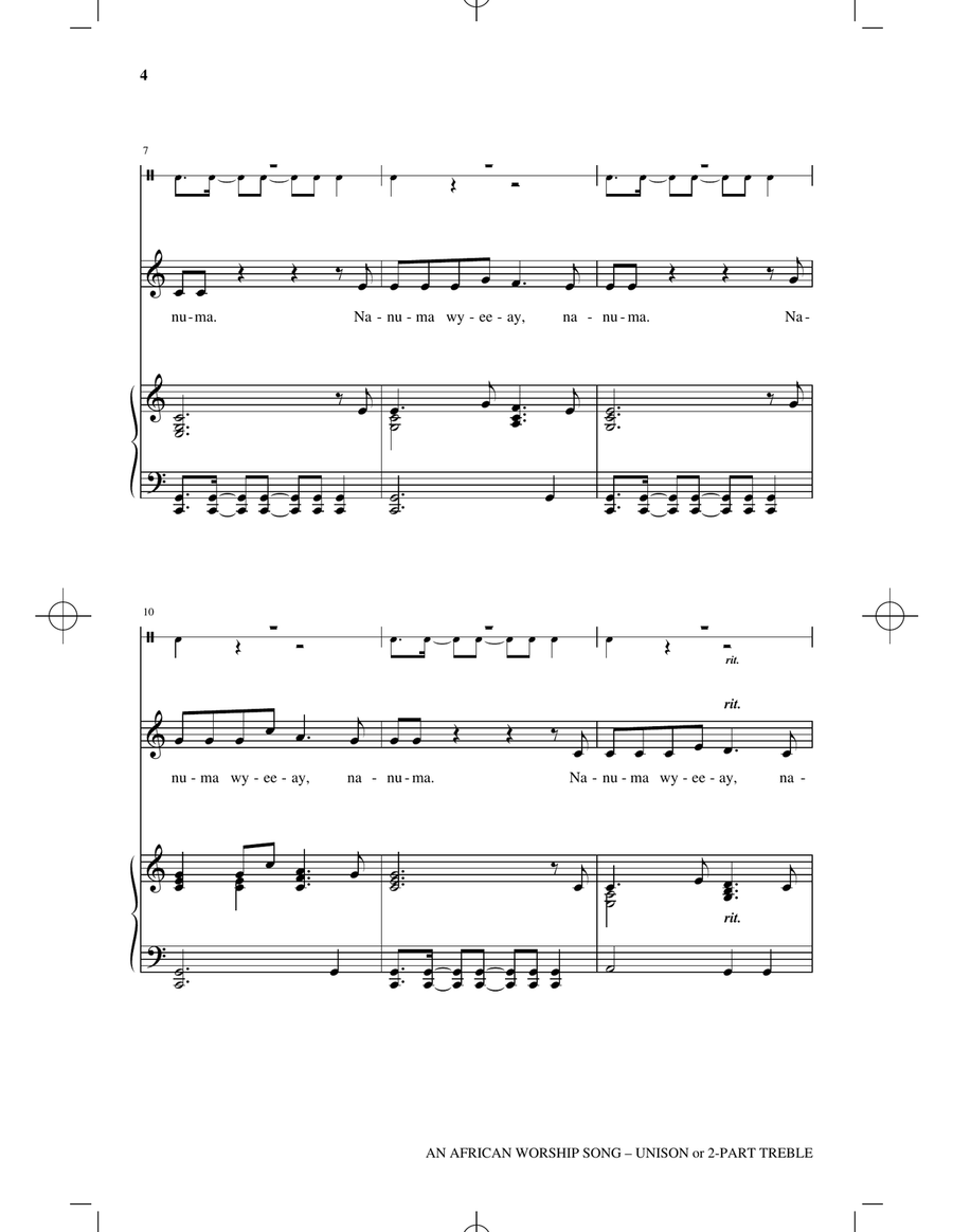 An African Worship Song An African Worship Song 2-Part scores gallery preview page 2