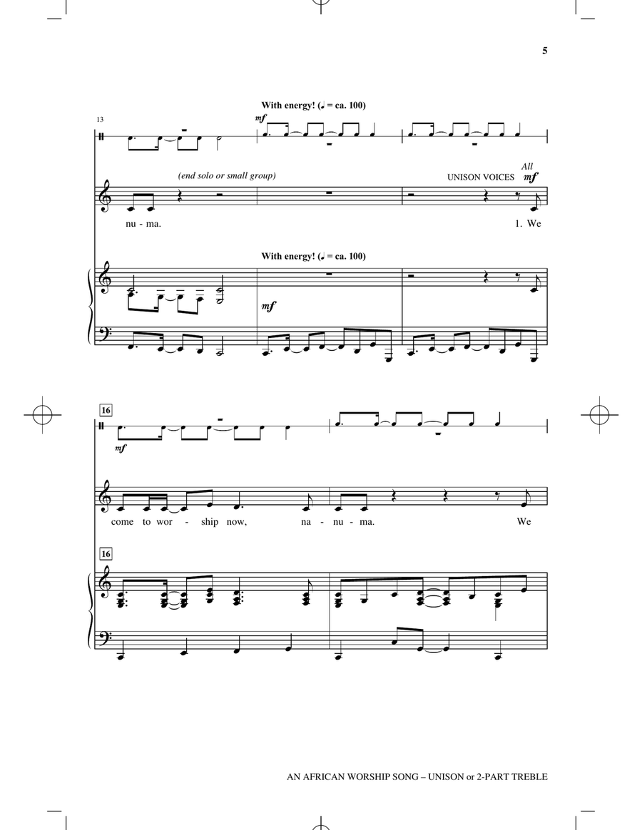 An African Worship Song An African Worship Song 2-Part scores gallery preview page 3