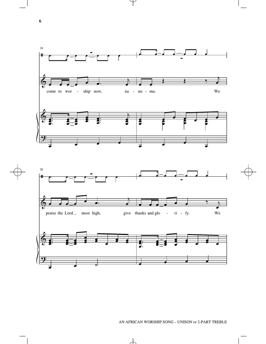 An African Worship Song An African Worship Song 2-Part scores gallery preview page 4