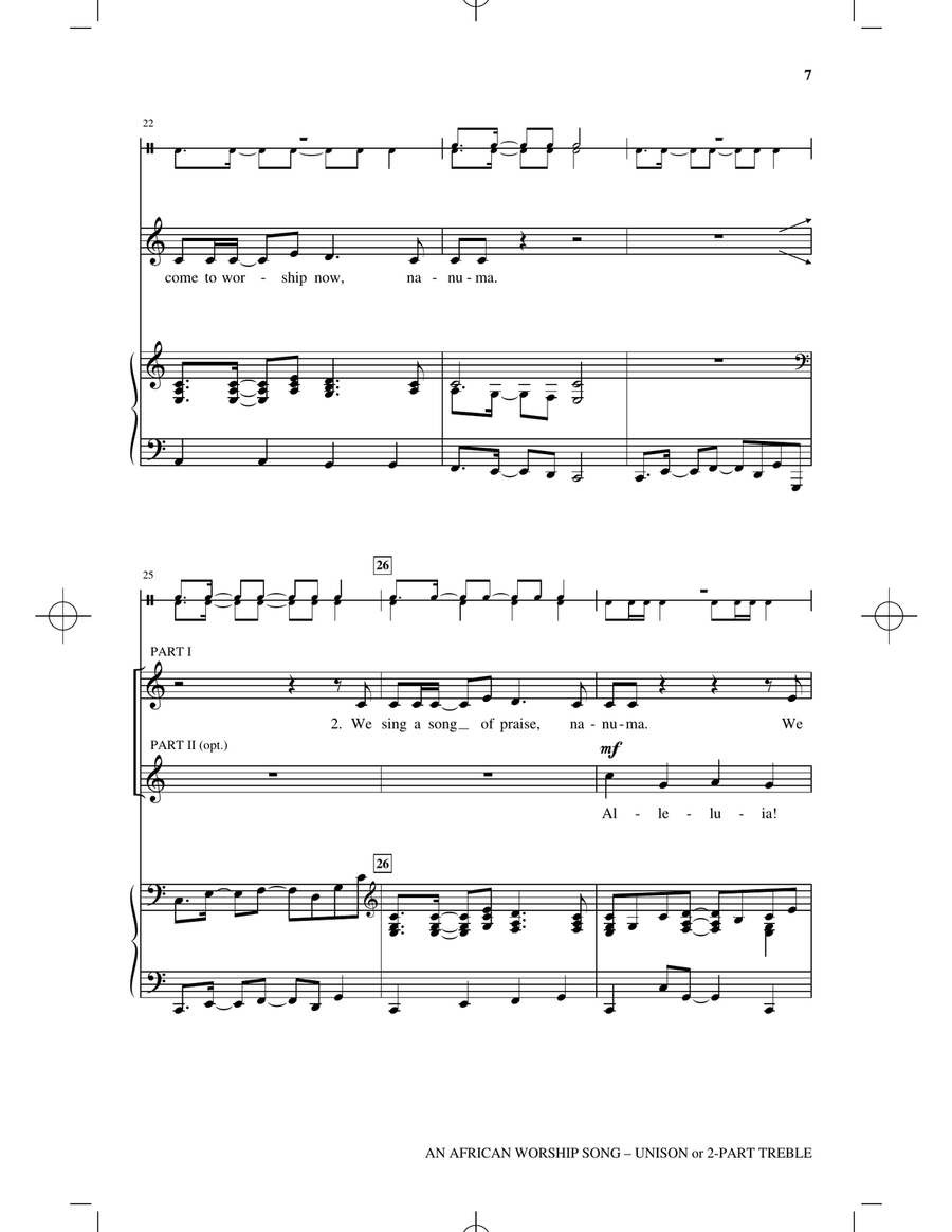 An African Worship Song An African Worship Song 2-Part scores gallery preview page 5