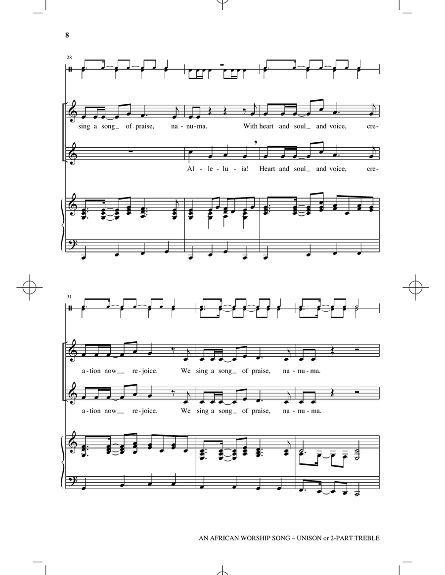 An African Worship Song An African Worship Song 2-Part scores gallery preview page 6