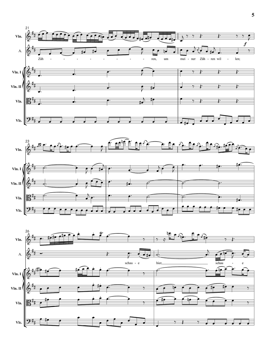 Aria: Erbarme Dich, mein Gott from Matthäuspassion (Strings and Alto voice) String Orchestra scores gallery preview page 6