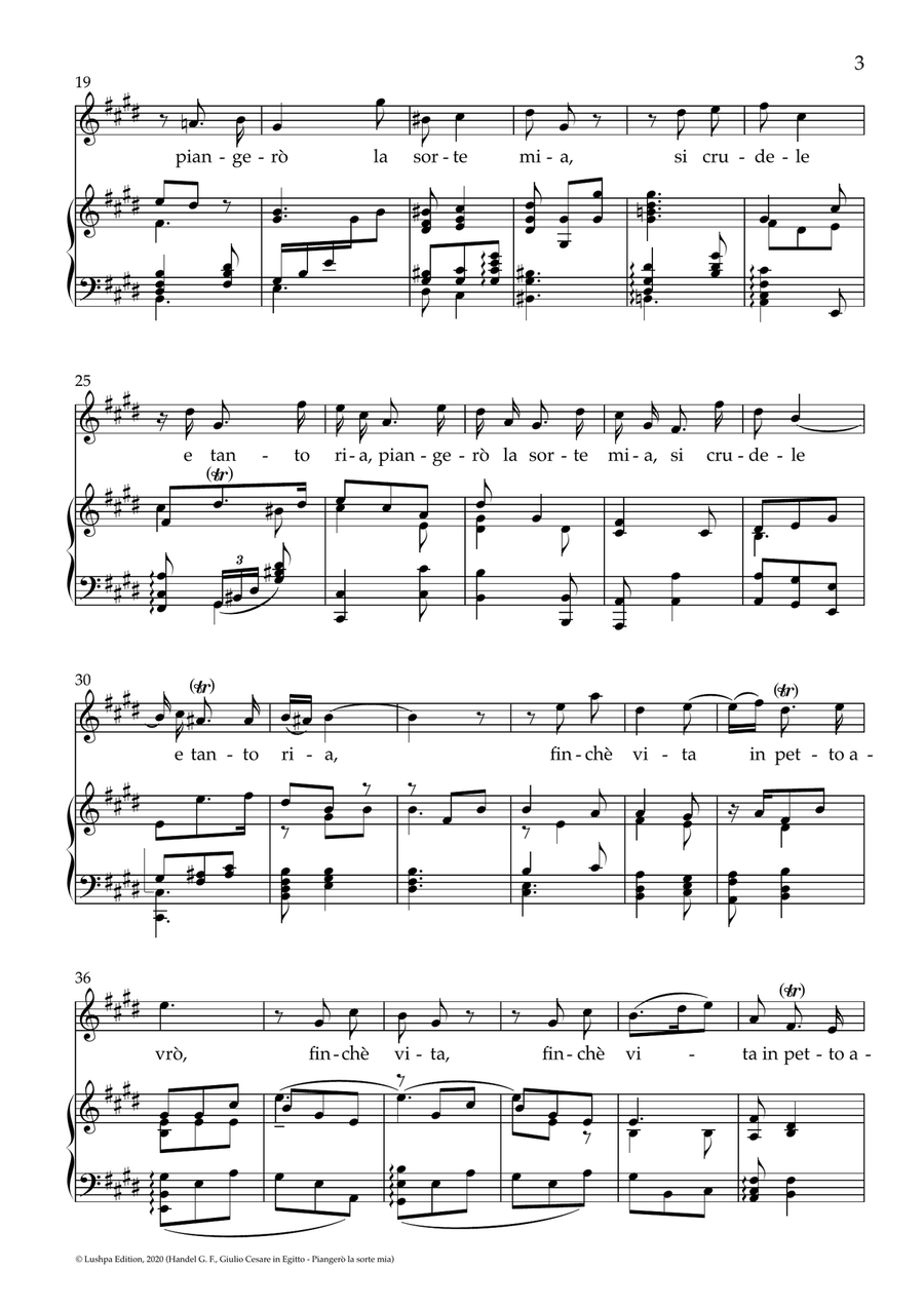 Piangerò la sorte mia Piangerò la sorte mia Piano, Vocal scores gallery preview page 5