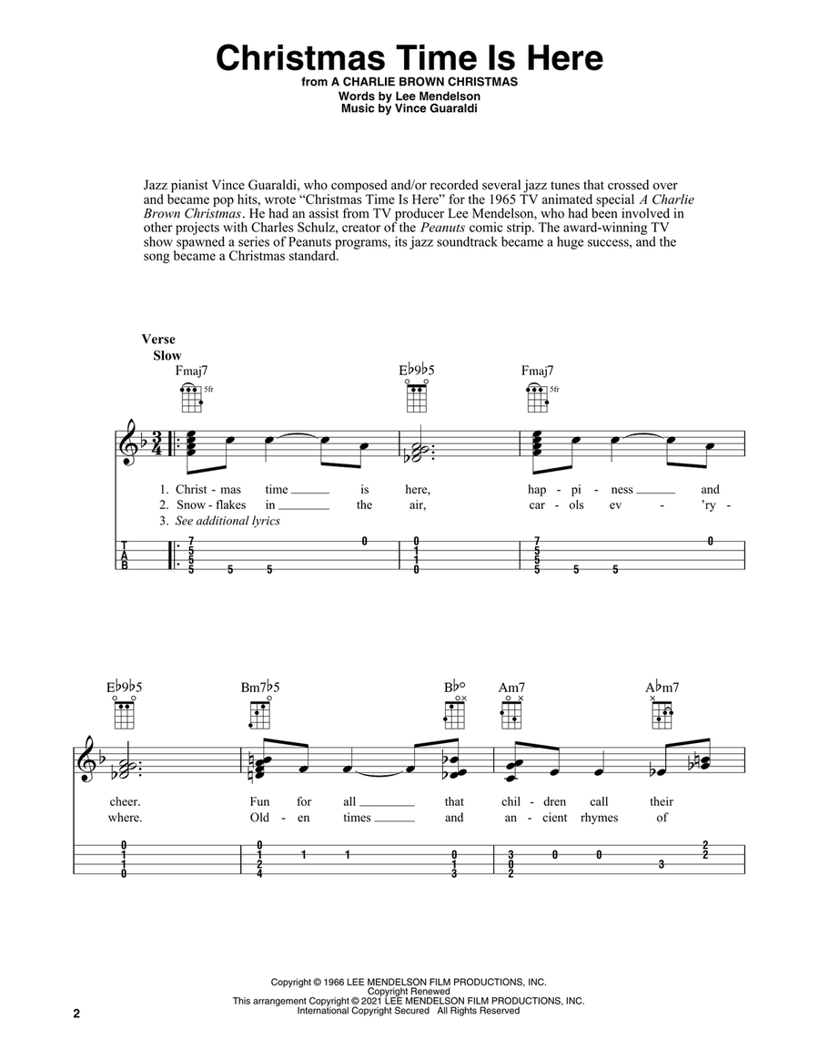 Christmas Time Is Here (arr. Fred Sokolow) Ukulele scores gallery preview page 2
