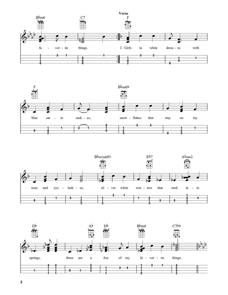 My Favorite Things (arr. Fred Sokolow) Ukulele scores gallery preview page 2