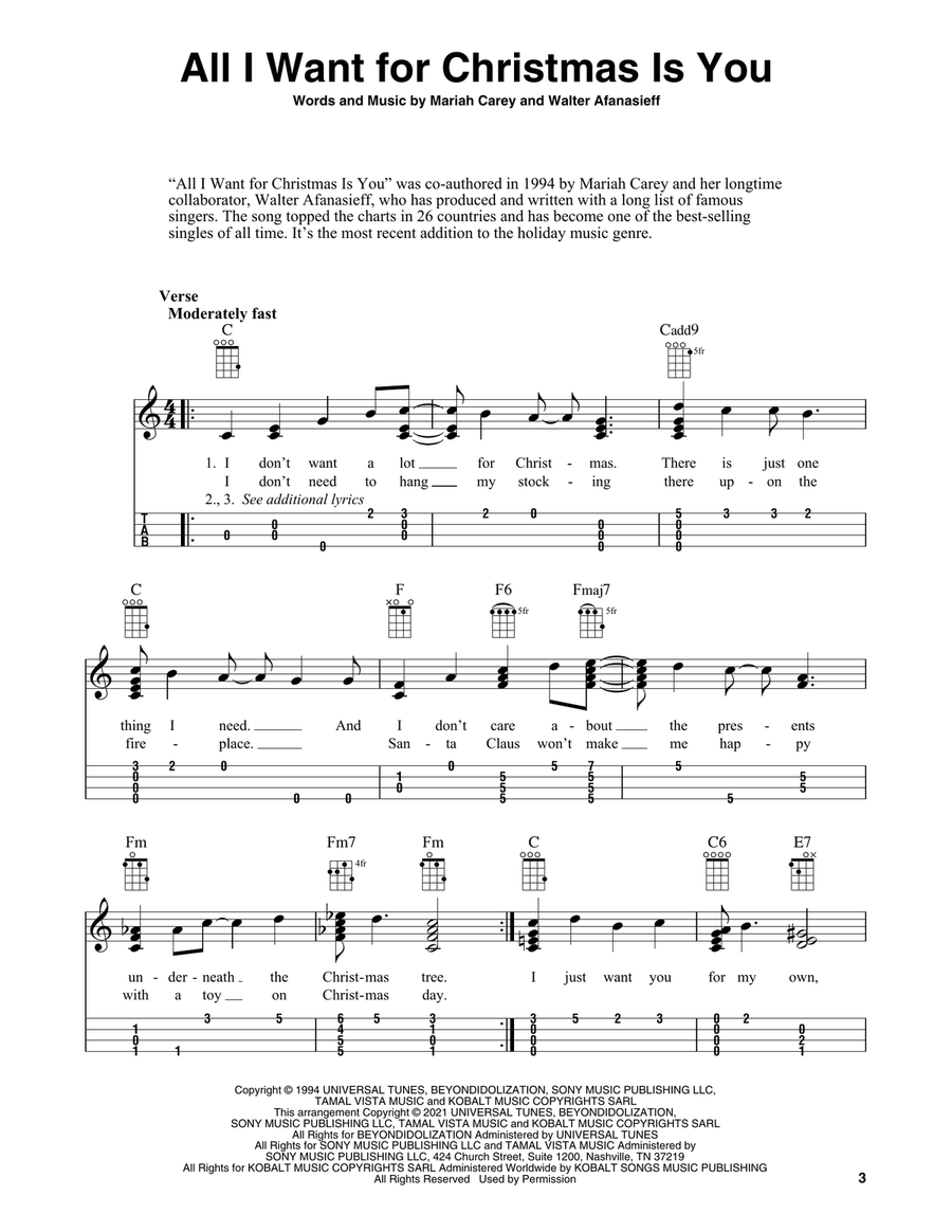 All I Want For Christmas Is You (arr. Fred Sokolow) Ukulele scores gallery preview page 3