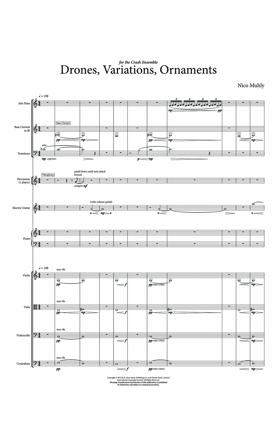 Drones, Variations, Ornaments - Full Score Chamber Orchestra scores gallery preview page 1