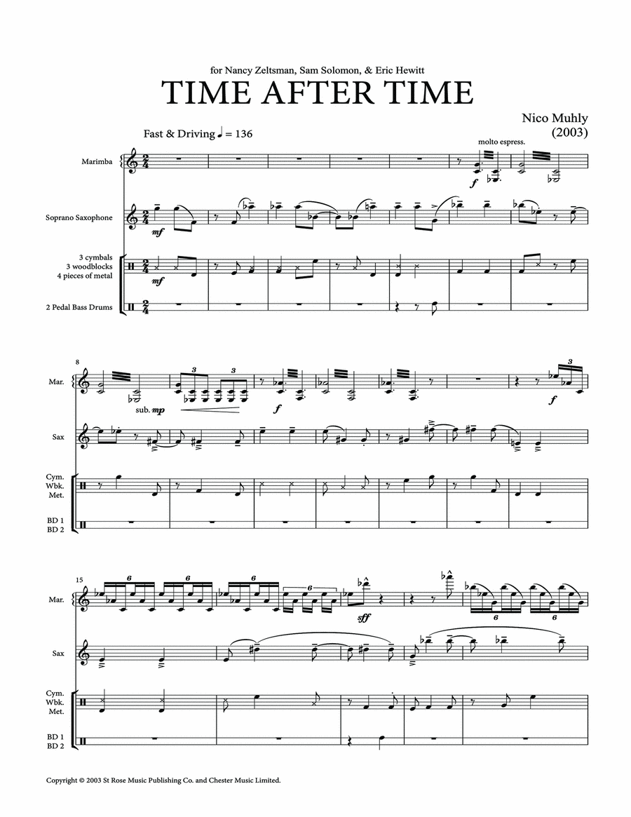 Time After Time - Score & Parts Score scores gallery preview page 1