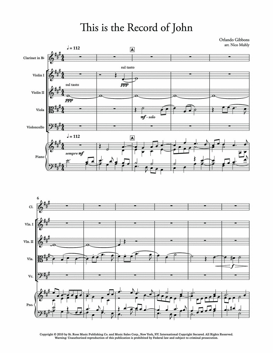 Gibbons Suite - Score & Parts Score scores gallery preview page 1