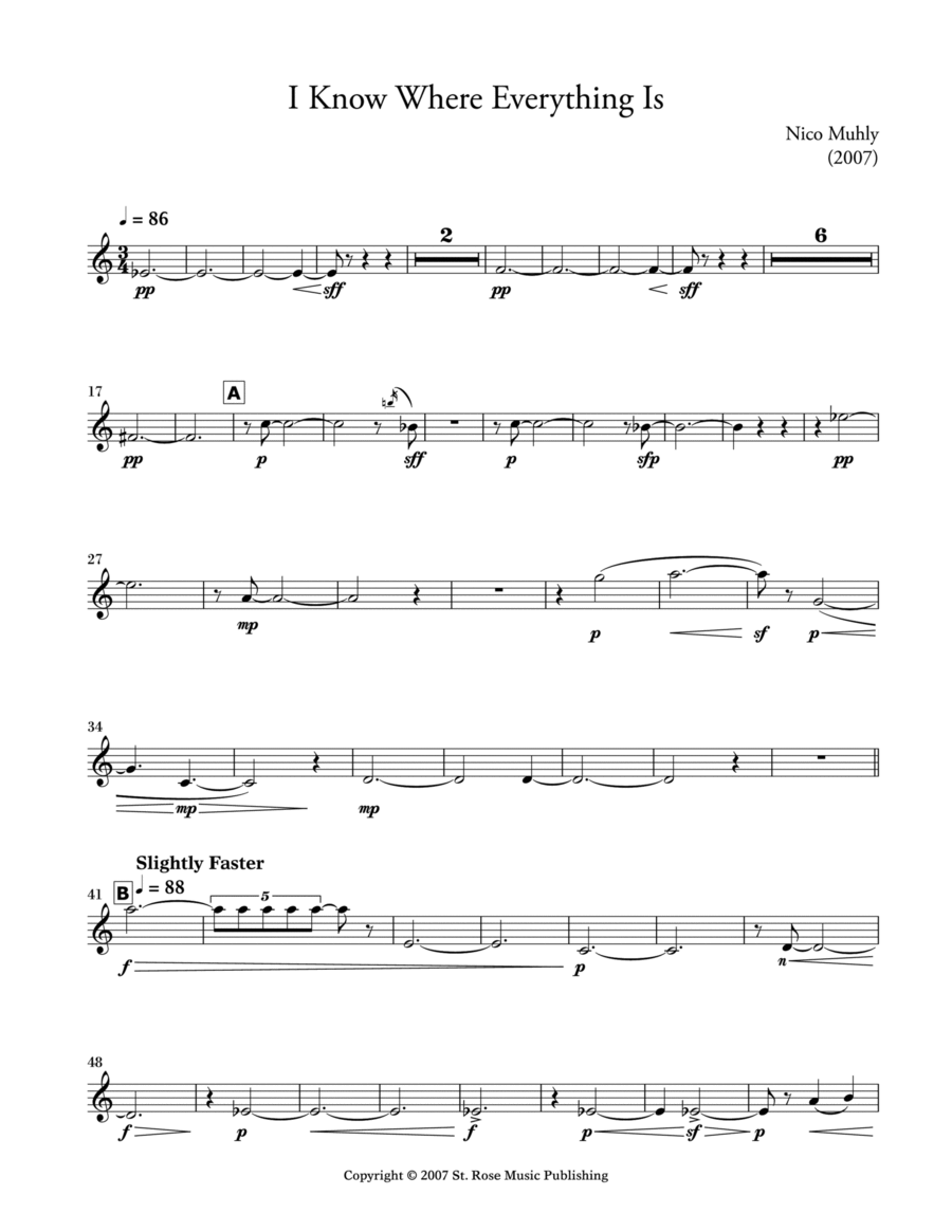 I Know Where Everything Is - Parts School and Community scores gallery preview page 1