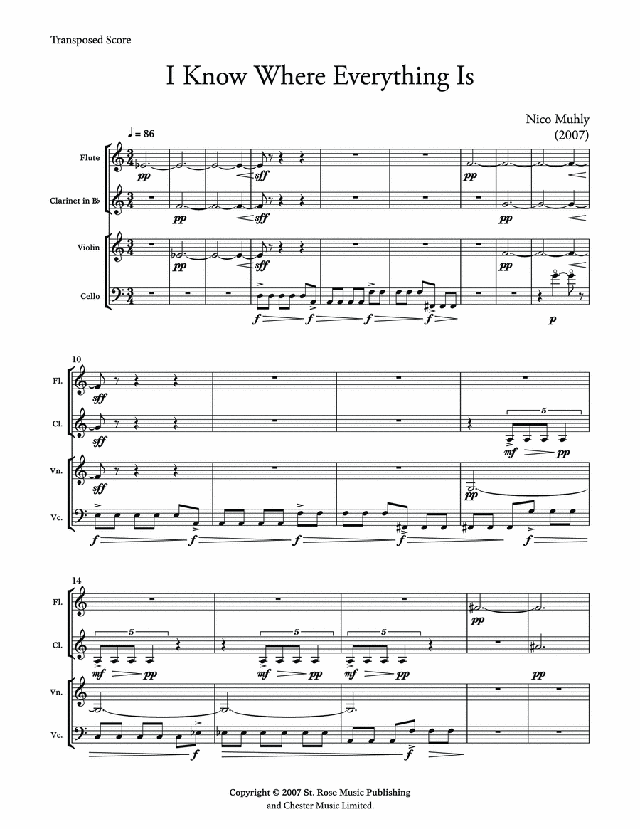I Know Where Everything Is - Score Score scores gallery preview page 1
