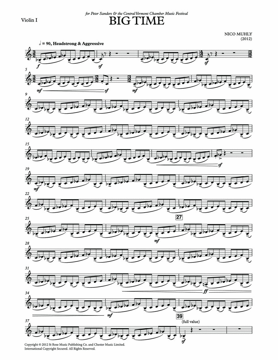 Big Time - Parts Big Time - Parts String Quartet scores gallery preview page 1