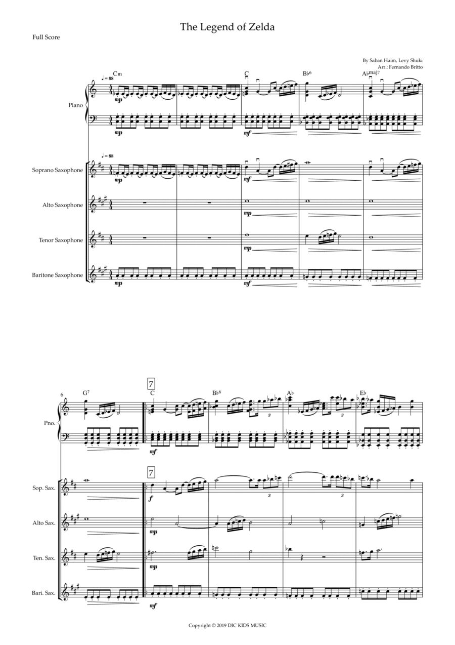The Legend Of Zelda Tenor Saxophone scores gallery preview page 1