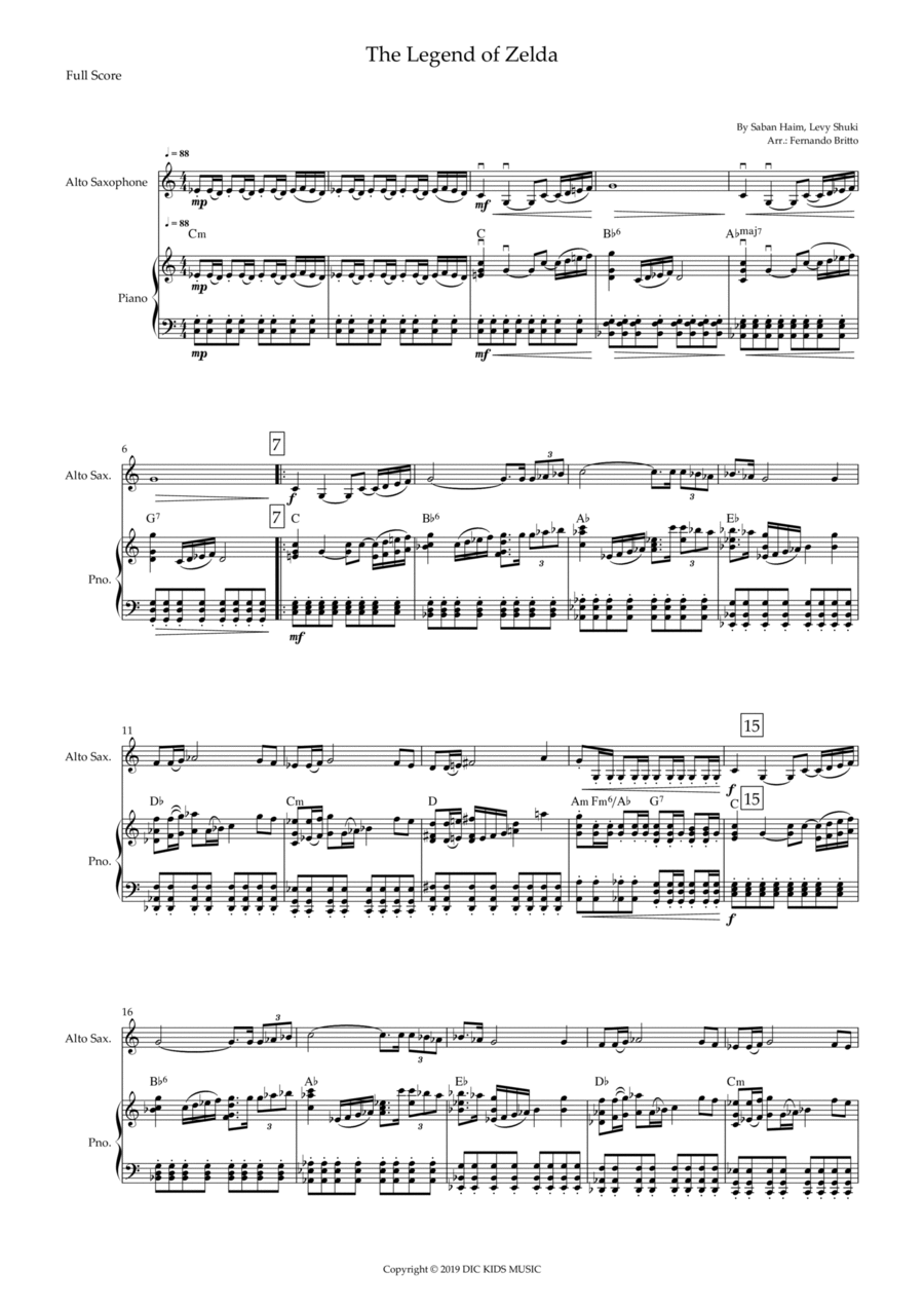 The Legend Of Zelda Alto Saxophone scores gallery preview page 1