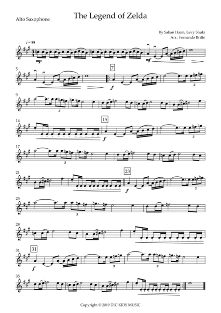 The Legend Of Zelda Alto Saxophone scores gallery preview page 3