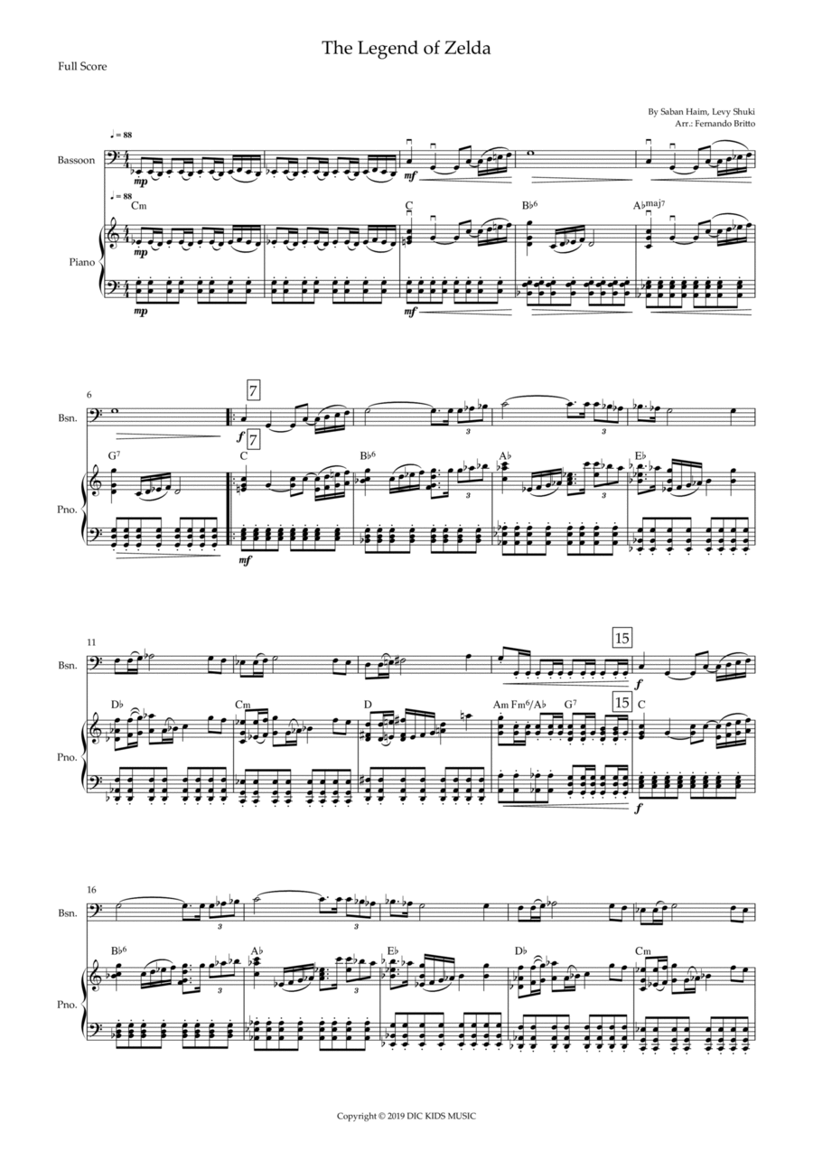 The Legend Of Zelda Bassoon scores gallery preview page 1