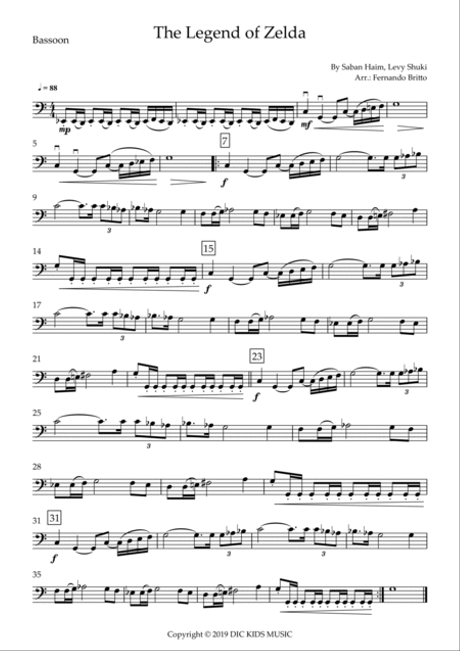 The Legend Of Zelda Bassoon scores gallery preview page 3
