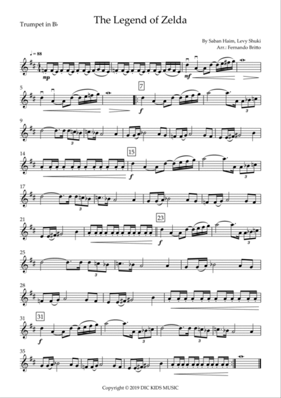The Legend Of Zelda B-Flat Trumpet scores gallery preview page 3