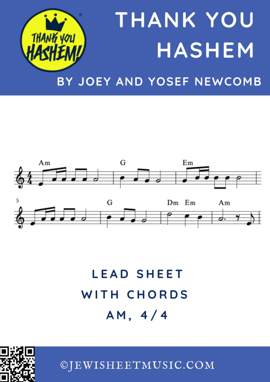 Thank You Hashem by Joey and Yosef Newcomb Piano scores gallery preview page 1