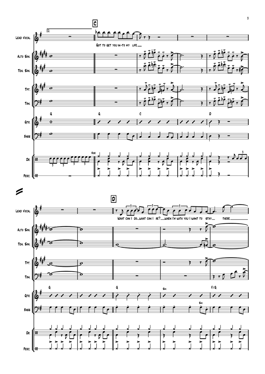 Got To Get You Into My Life Jazz Ensemble scores gallery preview page 3