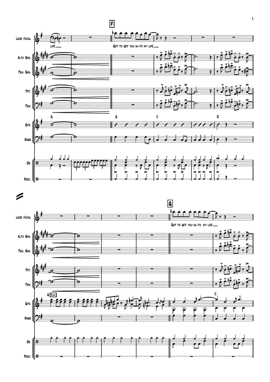 Got To Get You Into My Life Jazz Ensemble scores gallery preview page 5