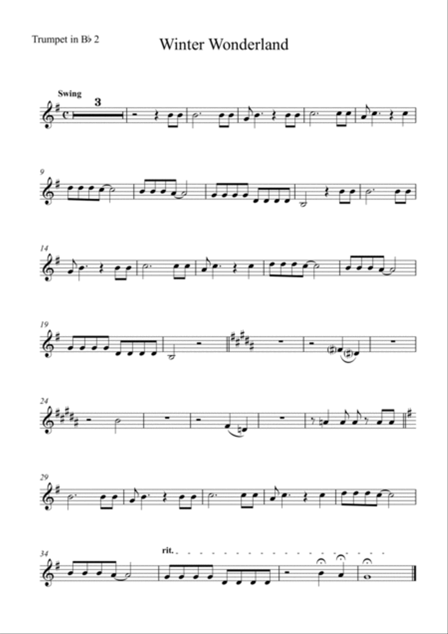Walking In A Winter Wonderland Clarinet scores gallery preview page 4