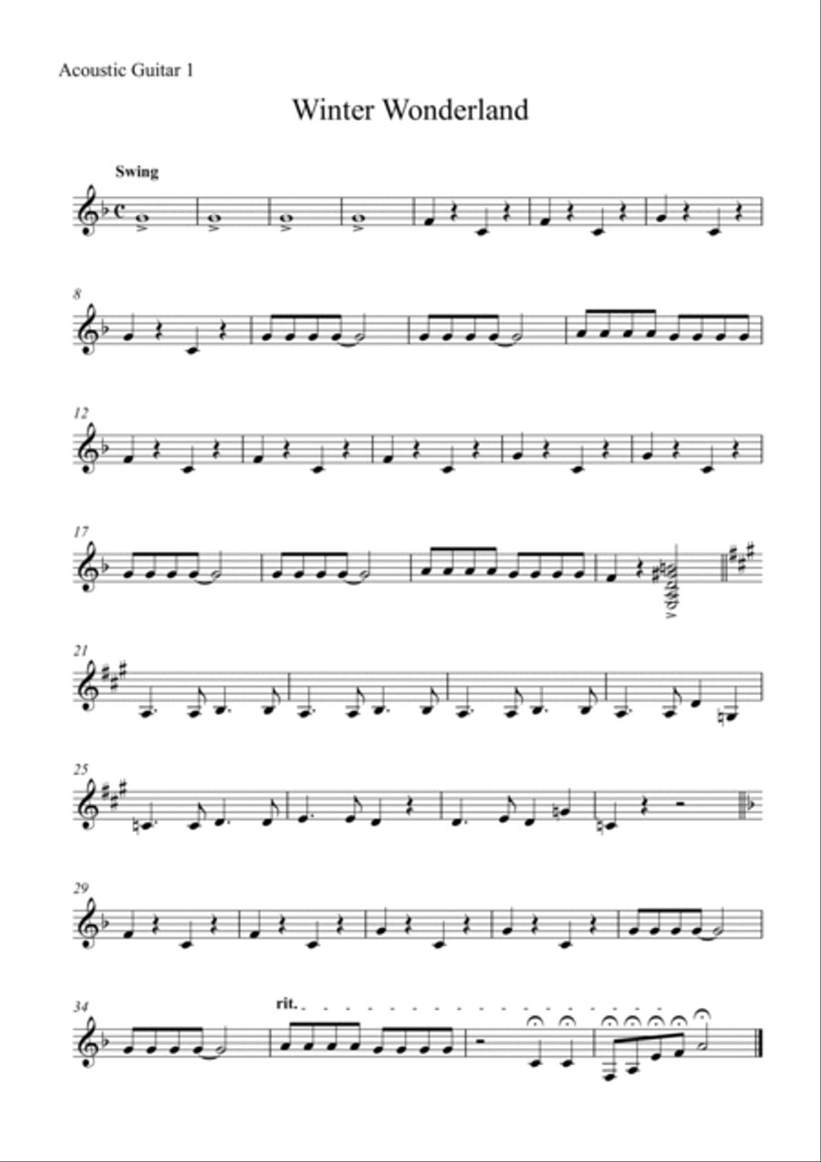 Walking In A Winter Wonderland Clarinet scores gallery preview page 5