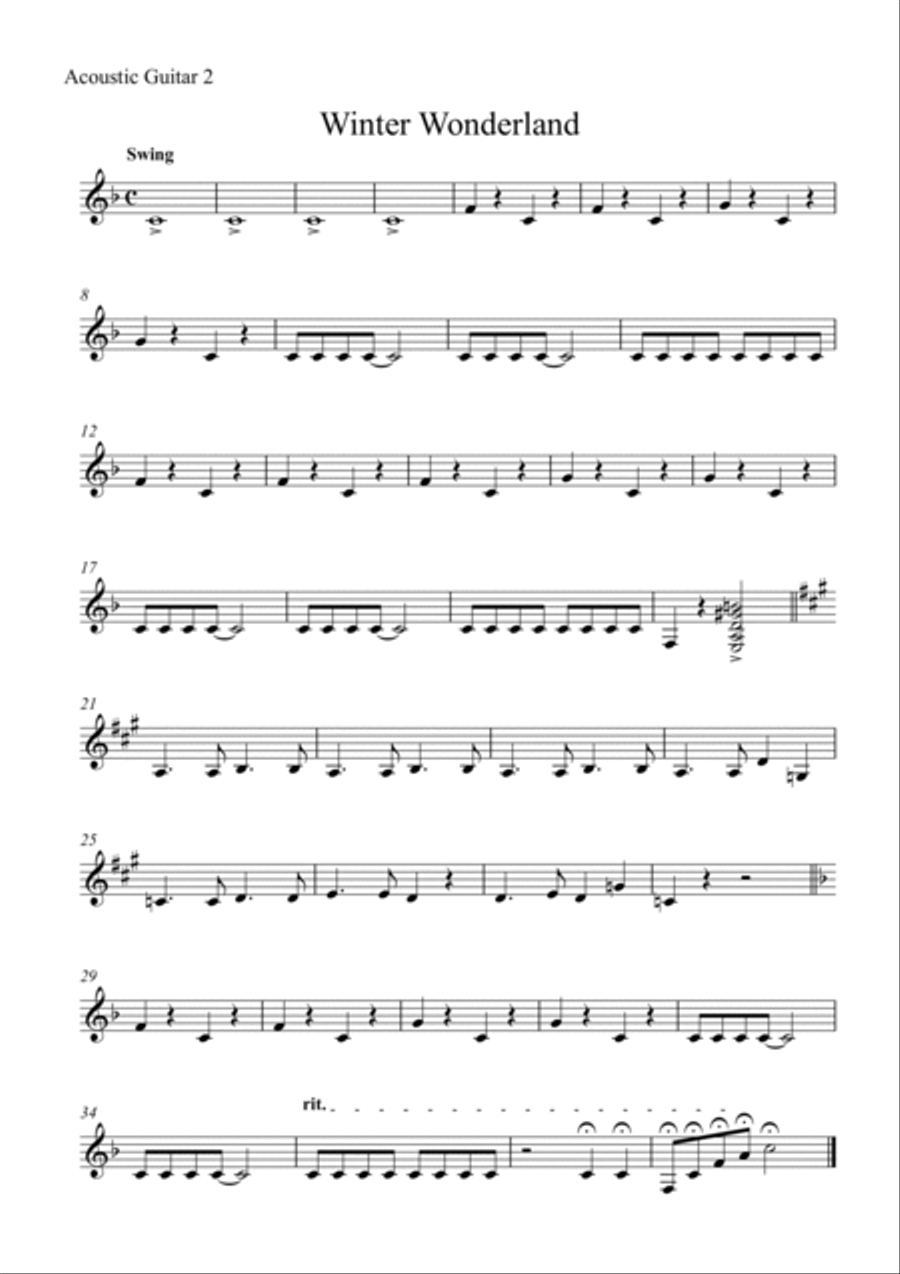 Walking In A Winter Wonderland Clarinet scores gallery preview page 6