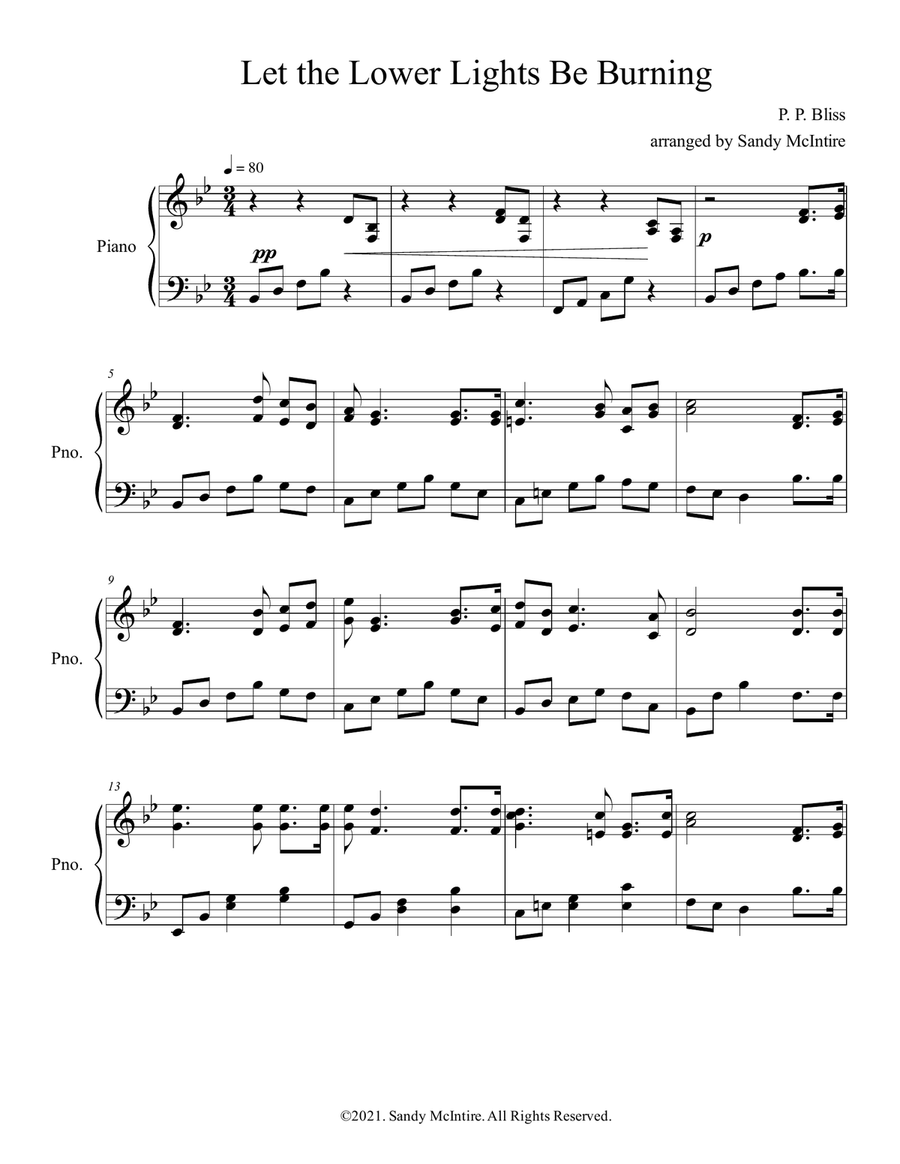 Let the Lower Lights Be Burning Piano Solo scores gallery preview page 2