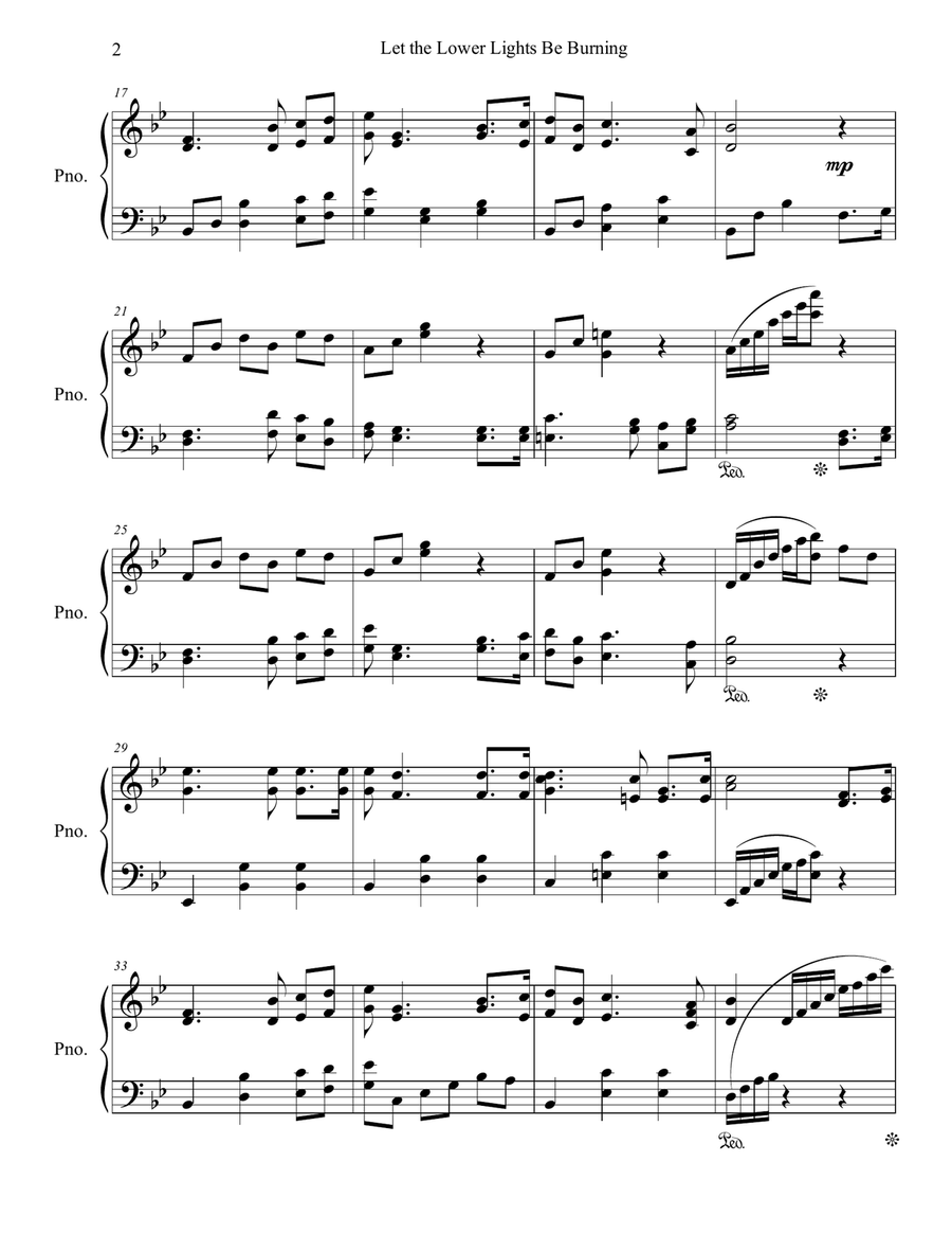 Let the Lower Lights Be Burning Piano Solo scores gallery preview page 3