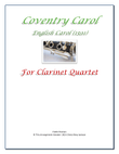 Coventry Carol for Clarinet Quartet mini preview