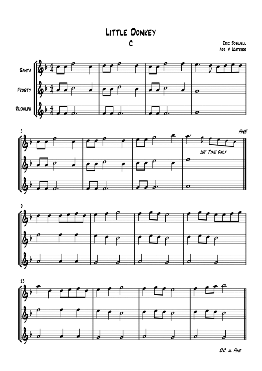 Little Donkey Clarinet scores gallery preview page 1