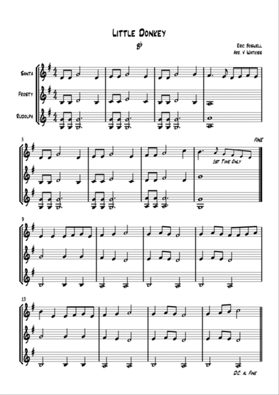 Little Donkey Clarinet scores gallery preview page 2