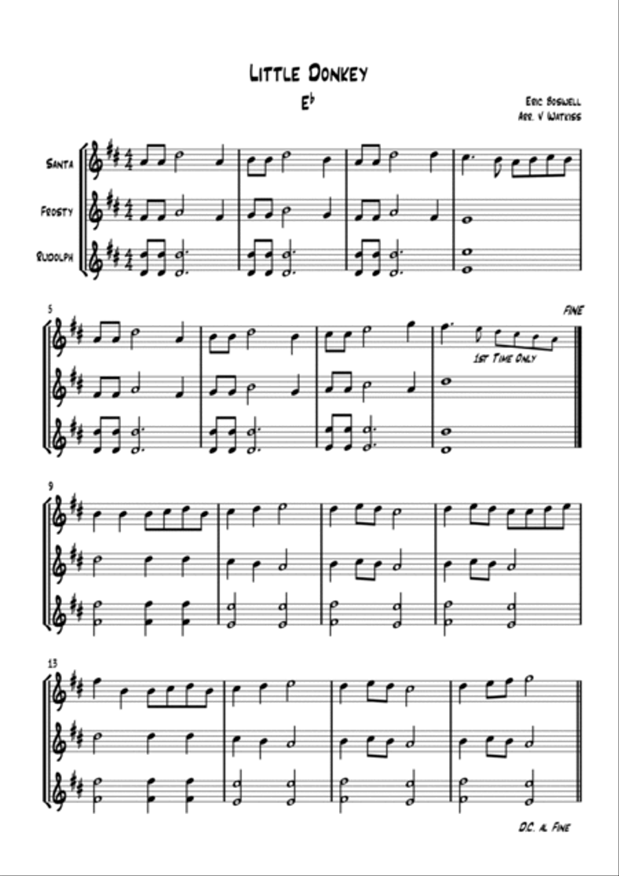 Little Donkey Clarinet scores gallery preview page 3