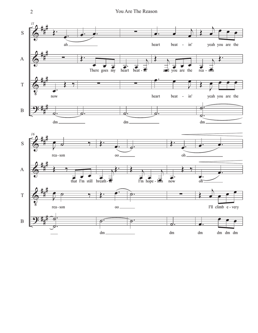You Are The Reason You Are The Reason 4-Part scores gallery preview page 2