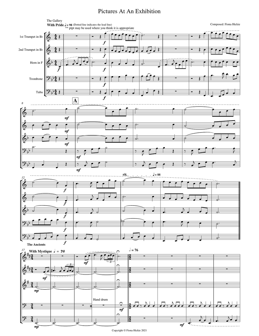 Pictures At An Exhibition Brass Ensemble scores gallery preview page 3