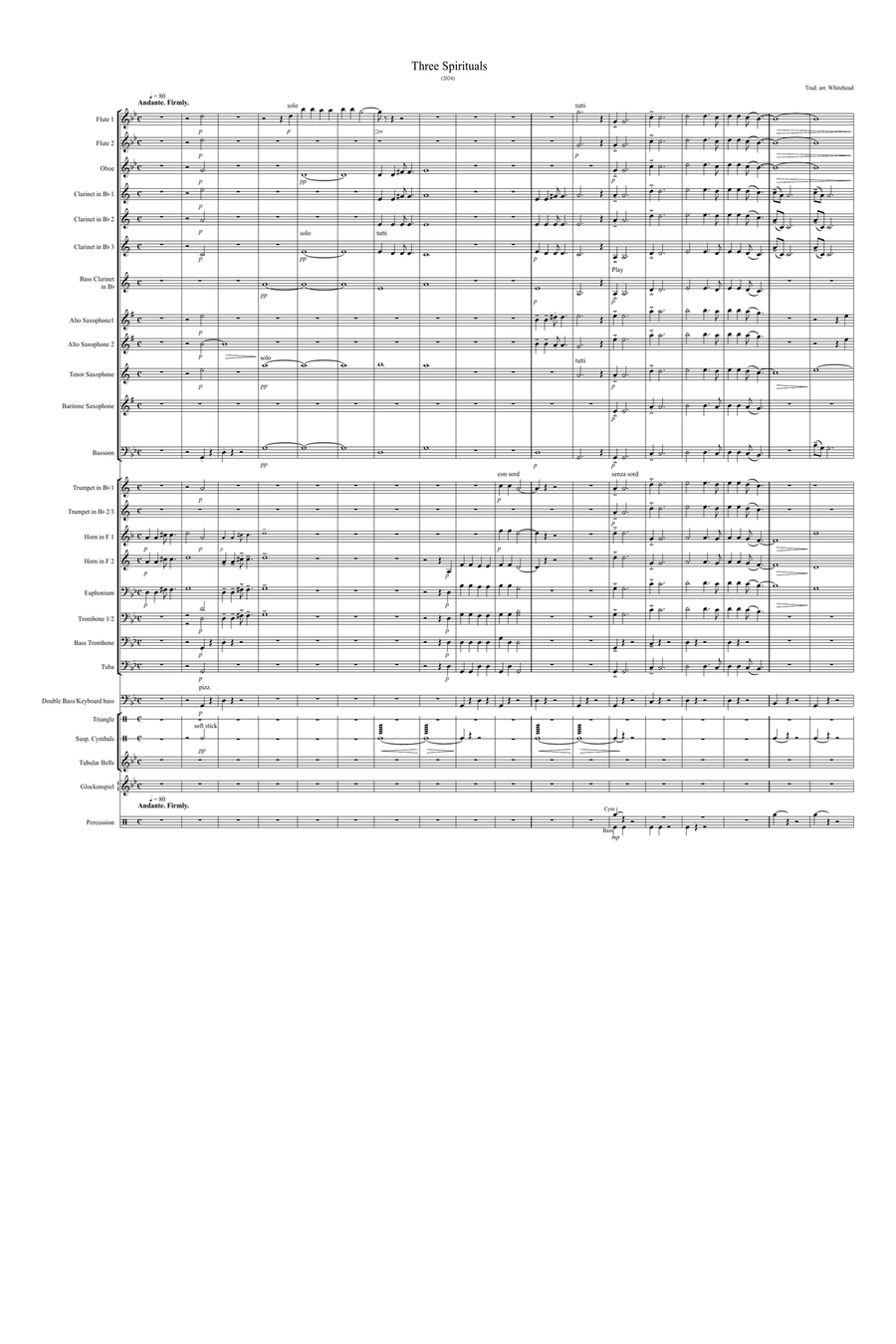 Three Spirituals Three Spirituals Concert Band scores gallery preview page 2