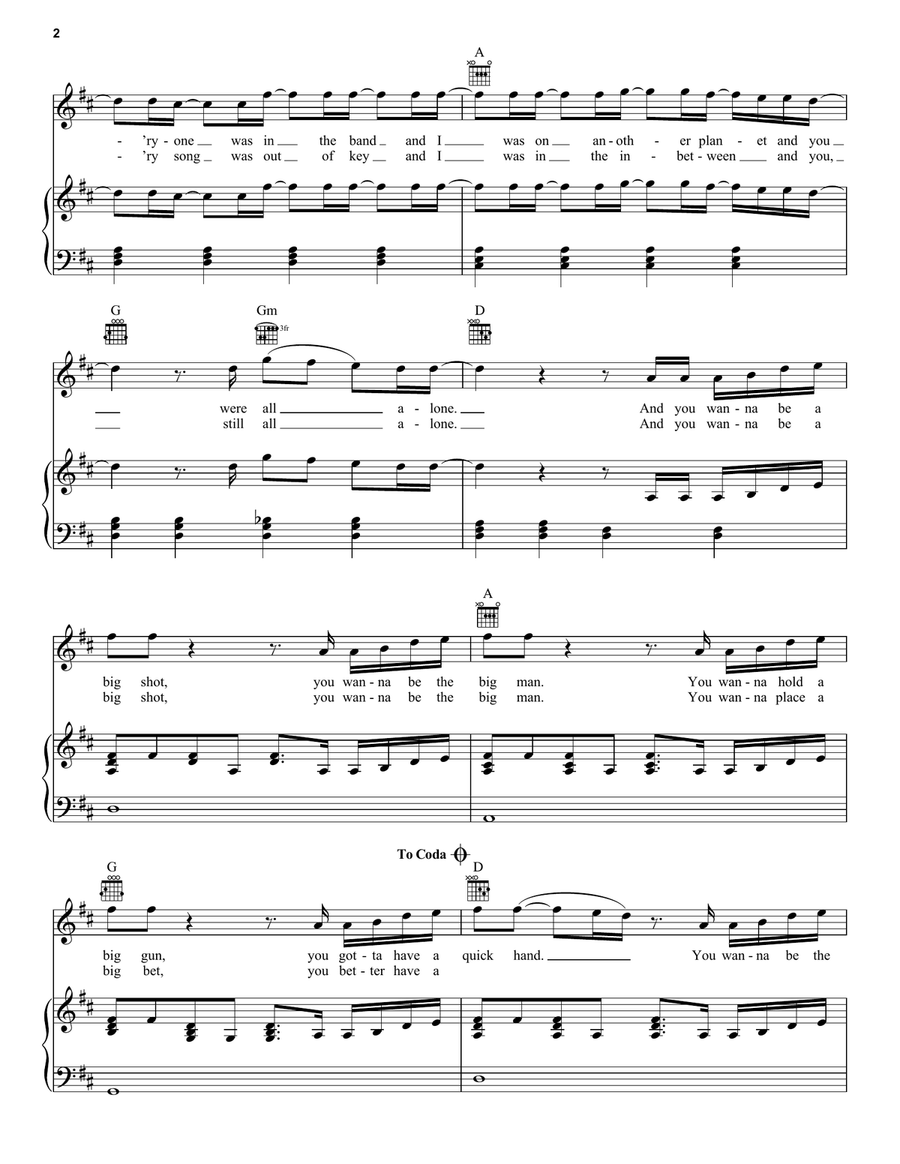 Big Shot Big Shot Piano, Vocal, Guitar scores gallery preview page 2