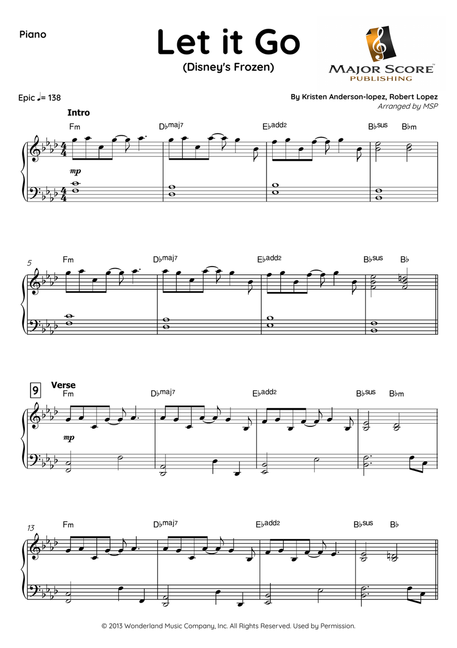 Let It Go Piano scores gallery preview page 6