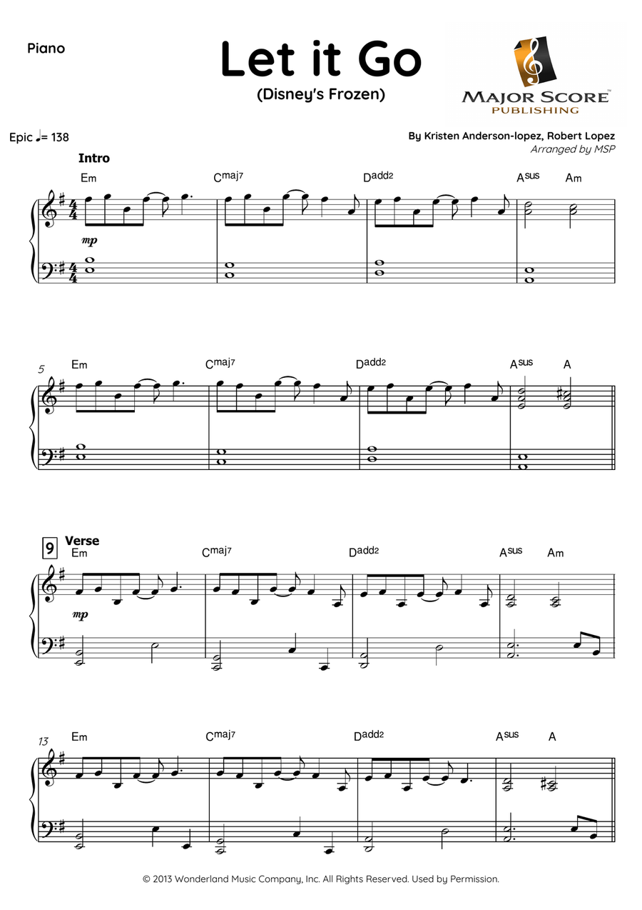 Let It Go Piano scores gallery preview page 6