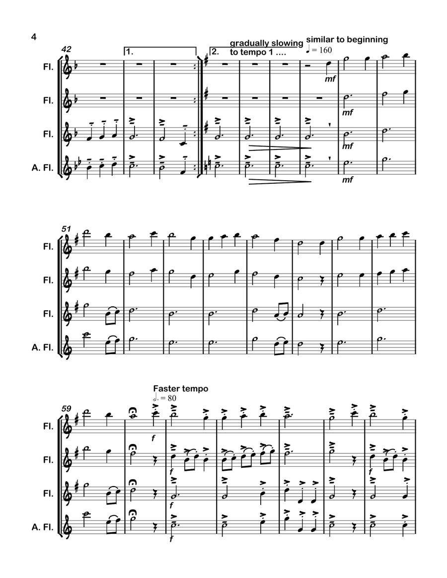 I Saw Three Ships for Flute Trio Flute Trio scores gallery preview page 5