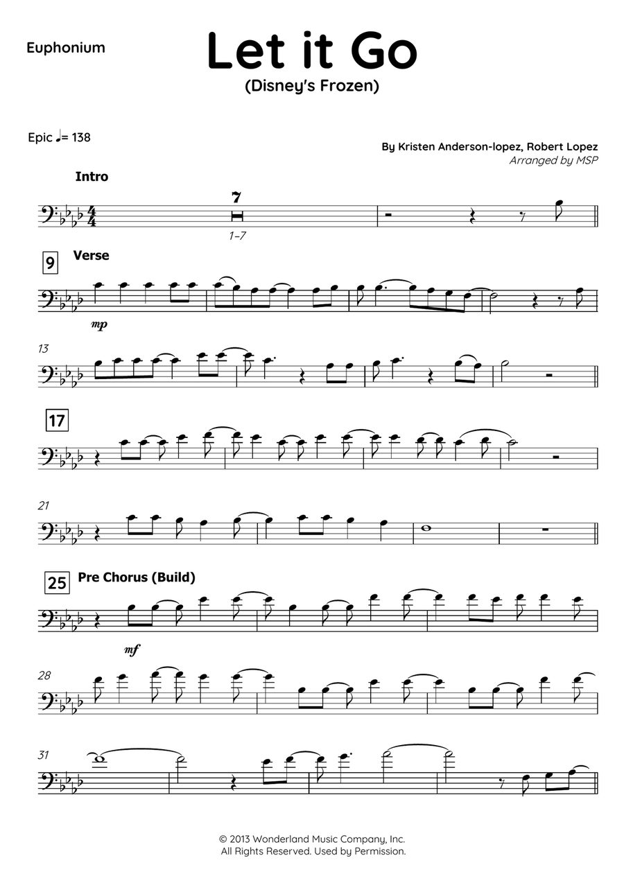 Let It Go Euphonium scores gallery preview page 2