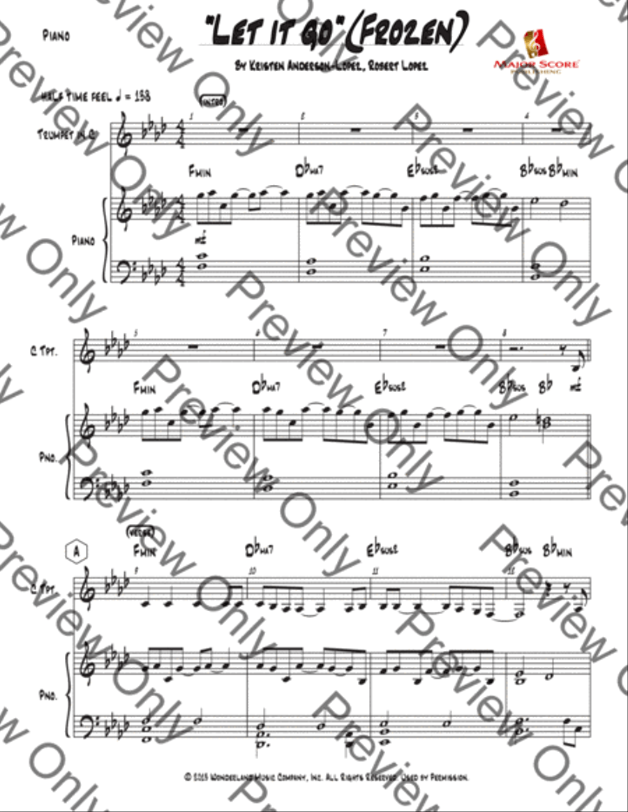 Let It Go C Trumpet scores gallery preview page 3