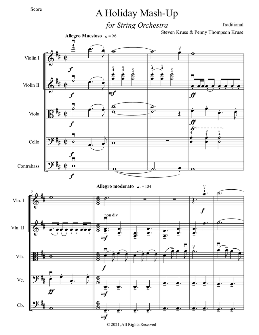 A Holiday Celebration Mash-Up for String Orchestra, Grade 3 String Orchestra scores gallery preview page 4